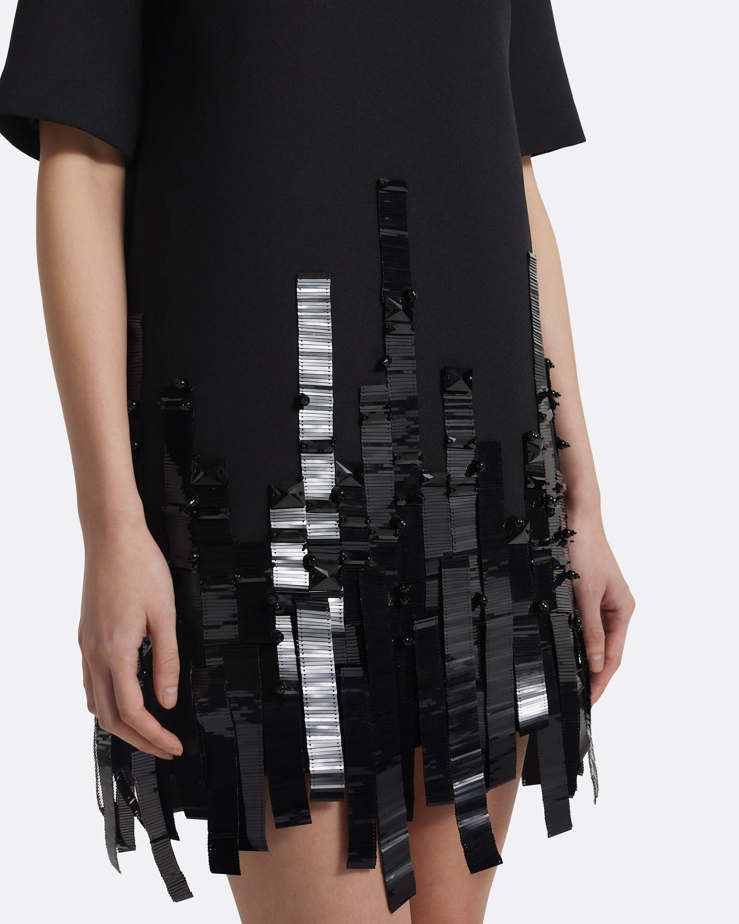 Ripley Short Dress in Black with Black