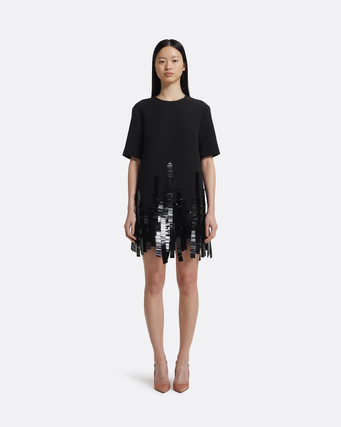 Ripley Short Dress in Black with Black