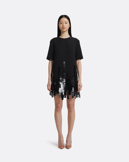 Ripley Short Dress in Black with Black