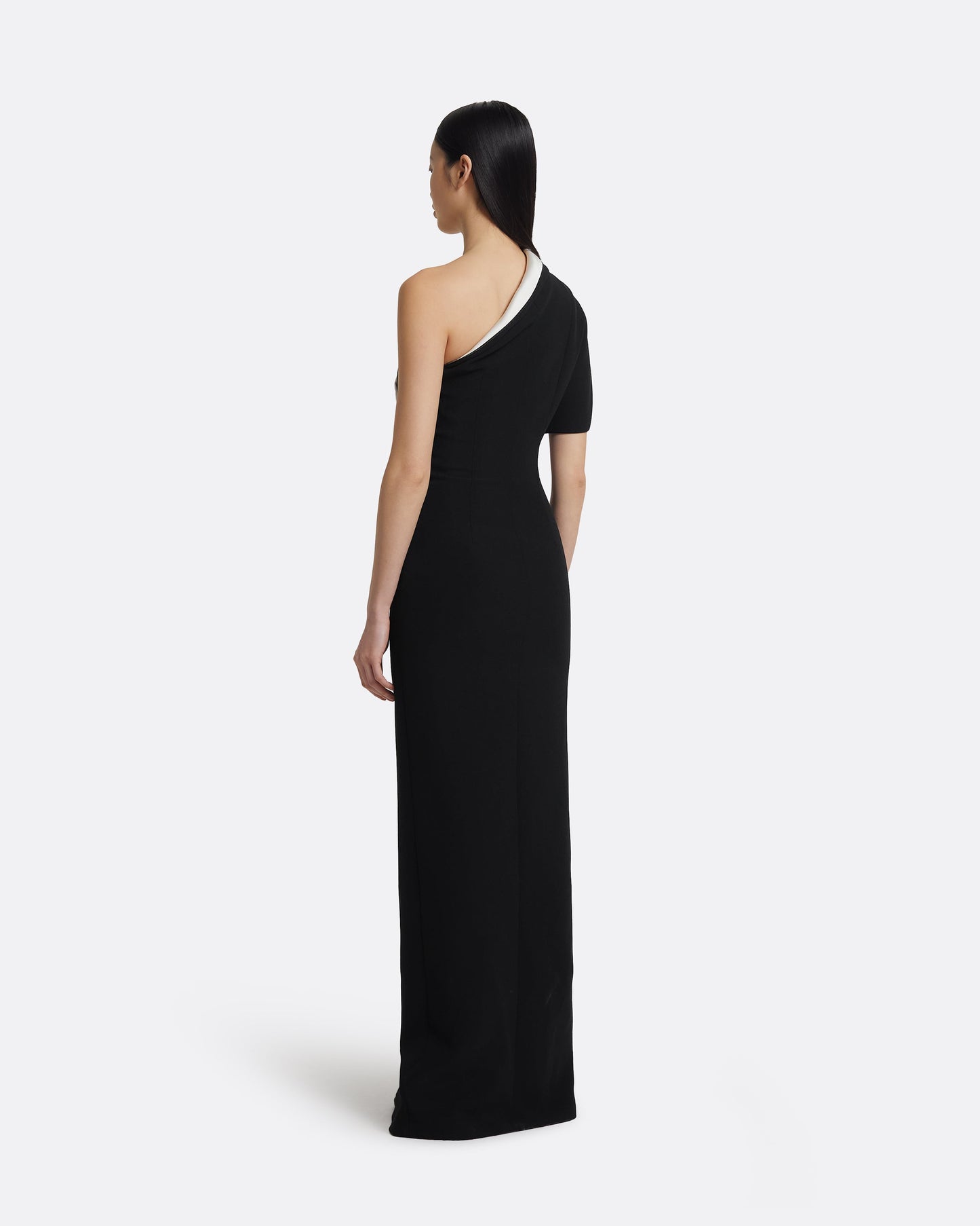 Yume Long Dress in Ivory on Black