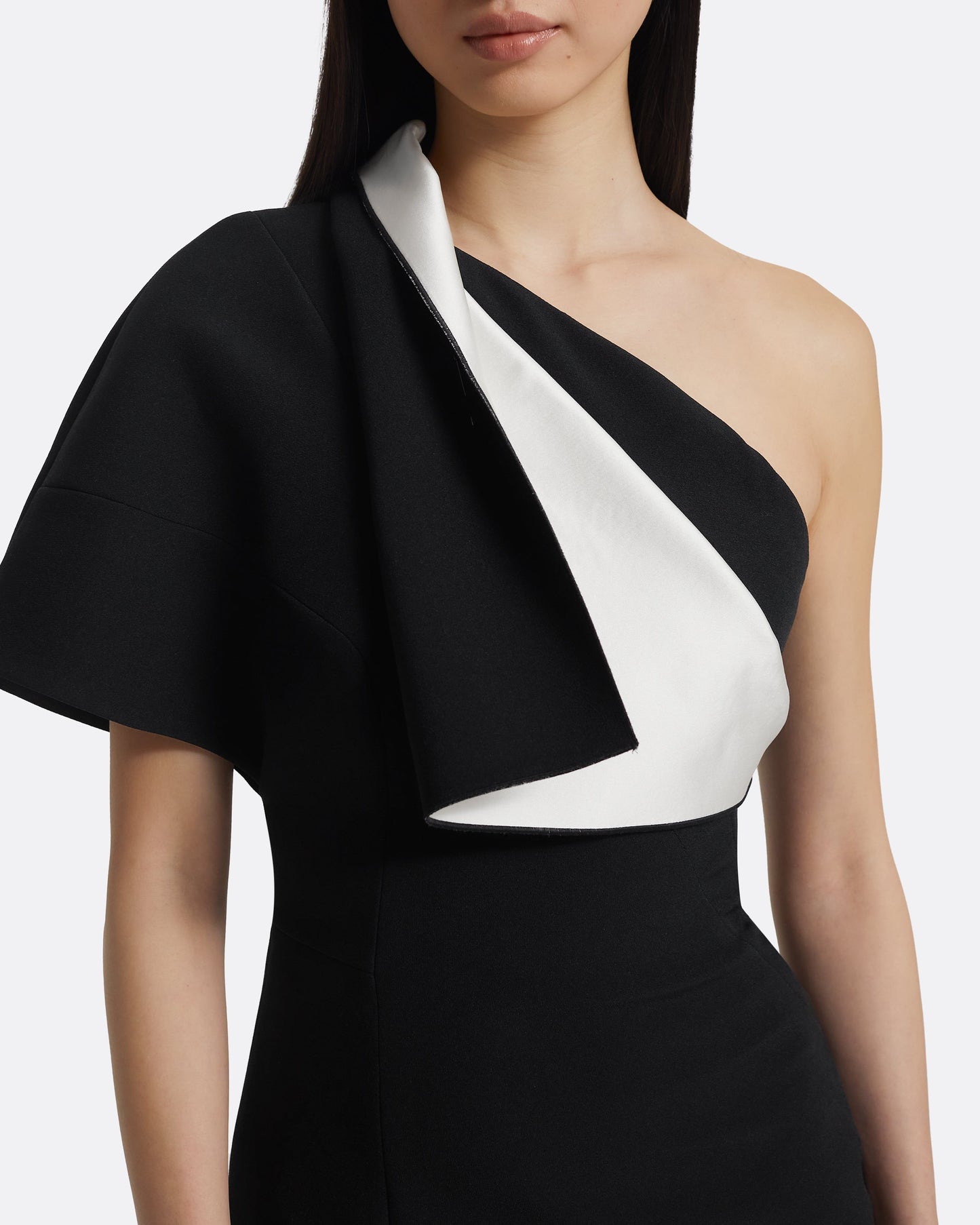 Yume Long Dress in Ivory on Black