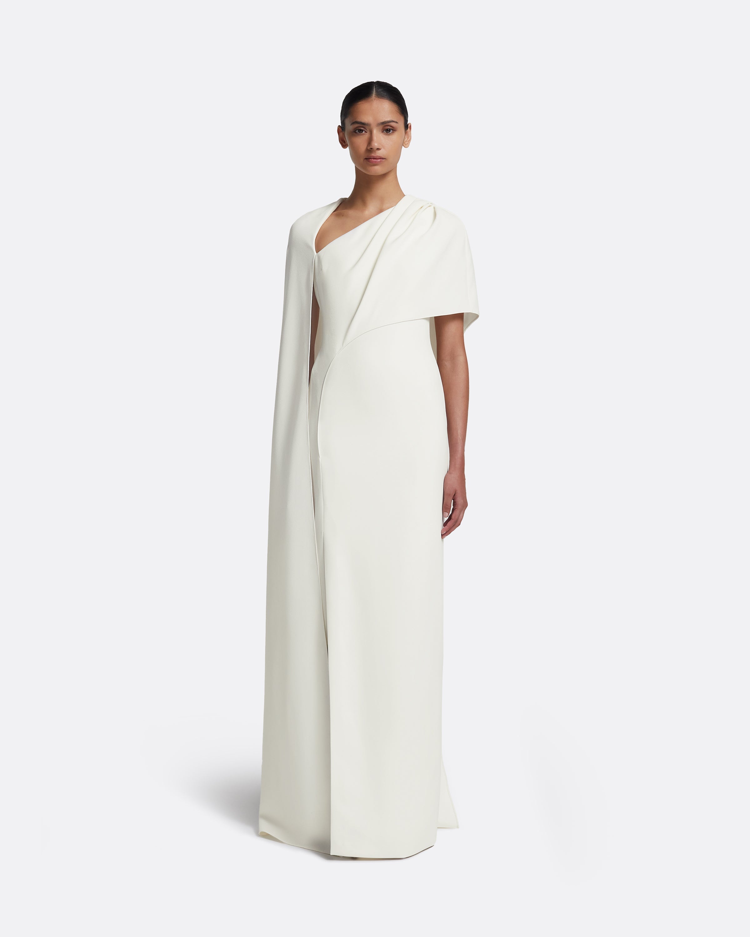 Contessa Long Dress in Ivory Maison Safiyaa USA Contessa Long Dress in Ivory Maison Safiyaa USA