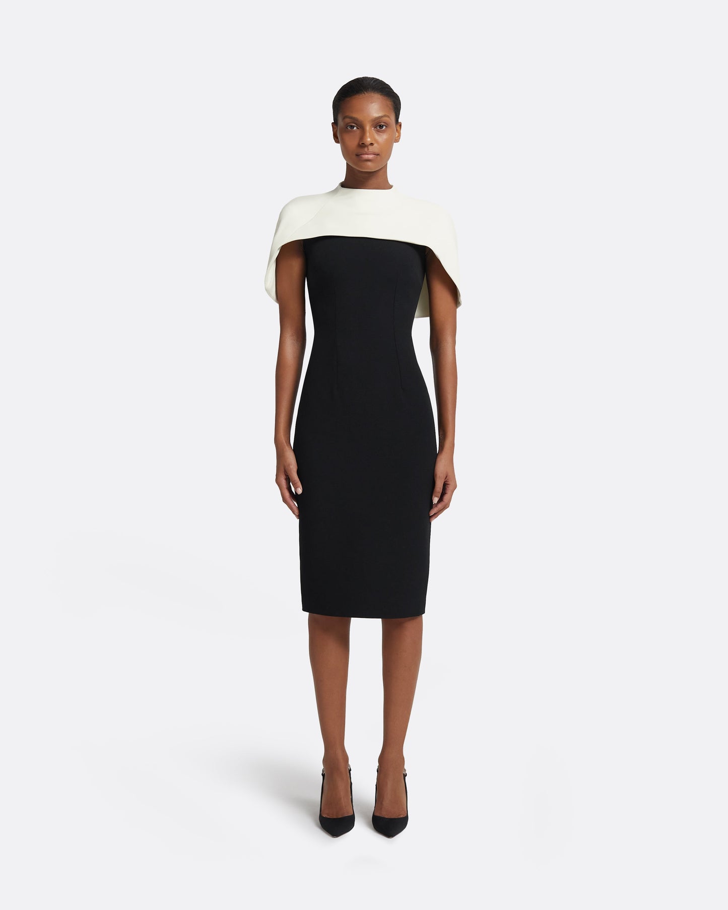 Kalika Ivory & Black Midi Dress