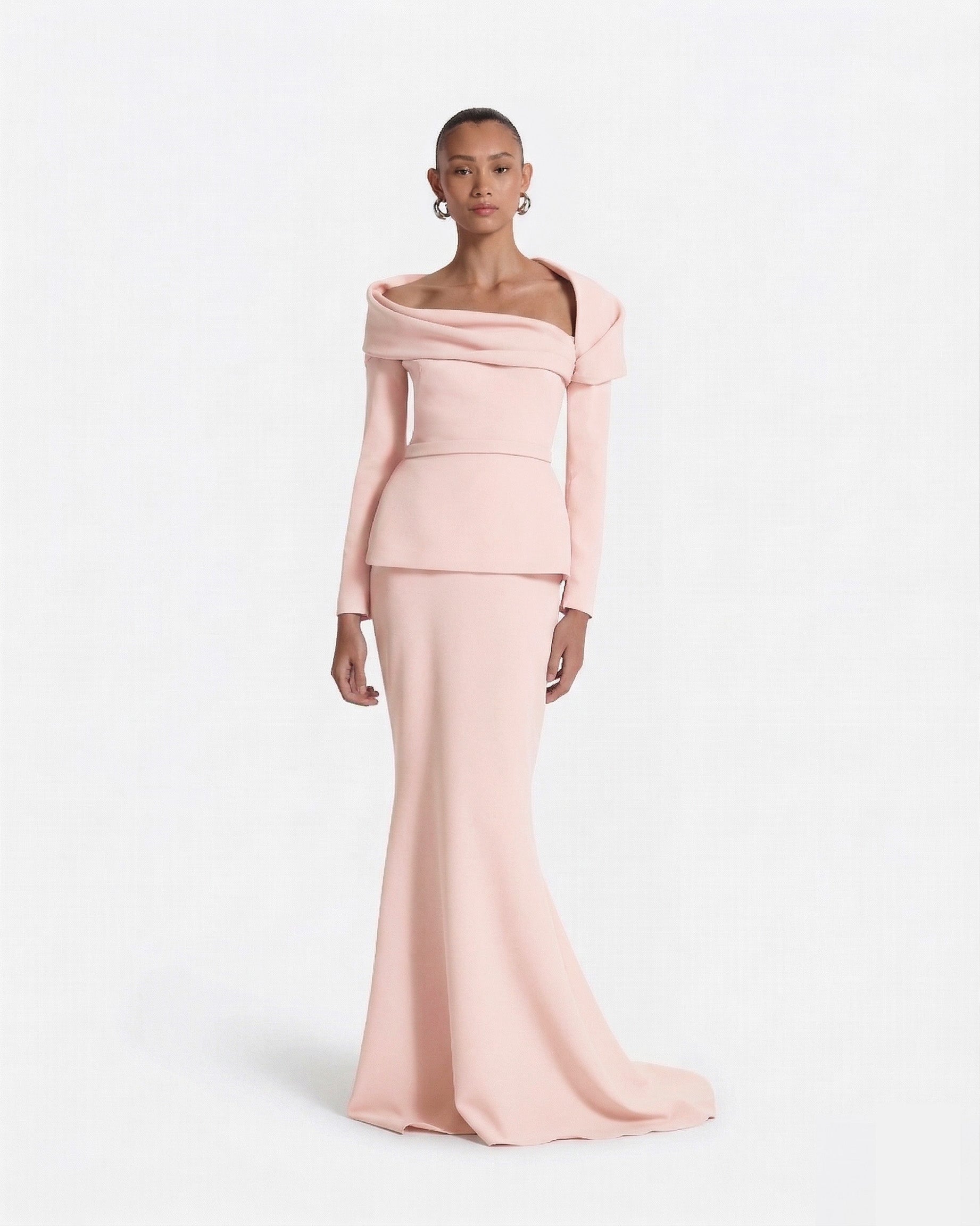 Andra Pale Pink Long Dress FR44 - US12 - UK16 Andra Pale Pink Long Dress FR44 - US12 - UK16