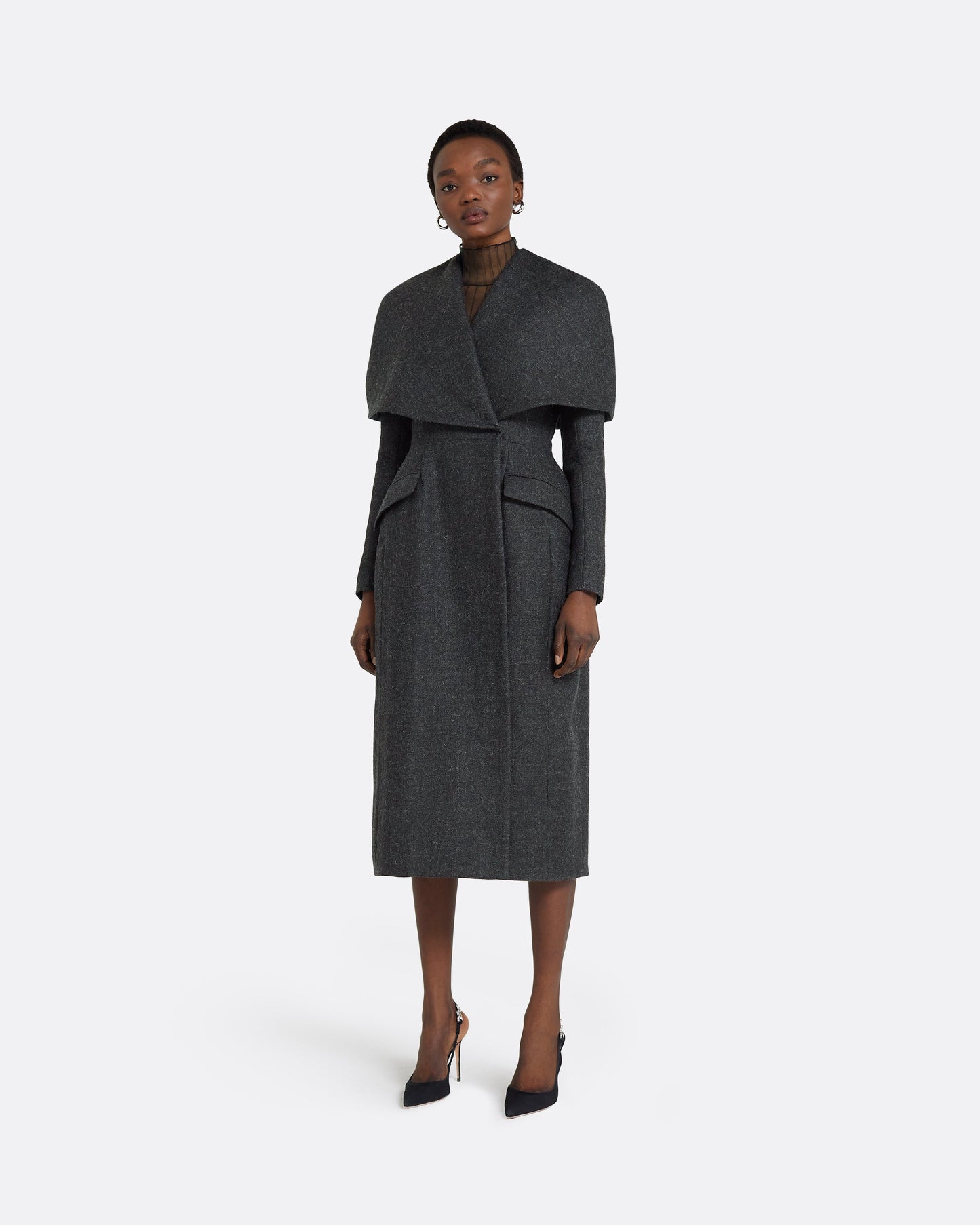 Hannah Speckled Grey Coat