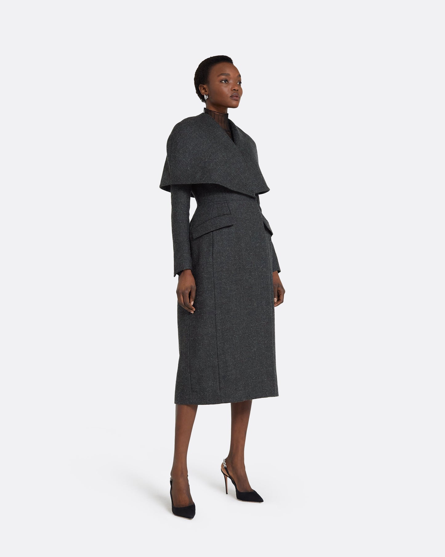 Hannah Speckled Grey Coat