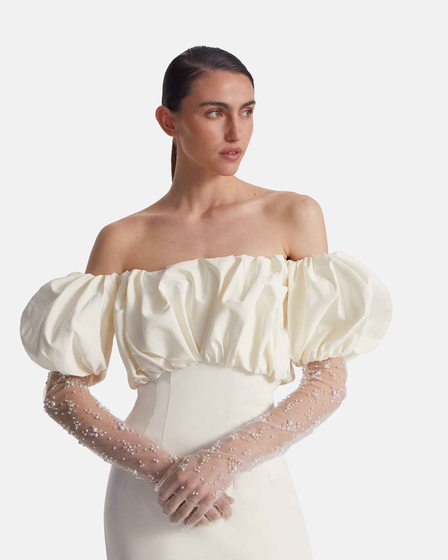 Milia Ivory Long Dress
