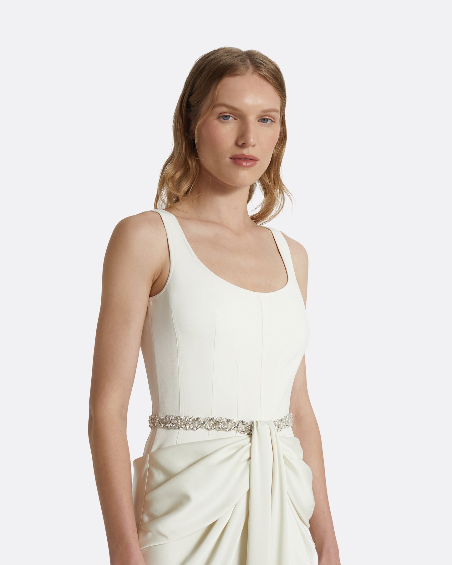 Marlena Ivory Embroidered Long Dress
