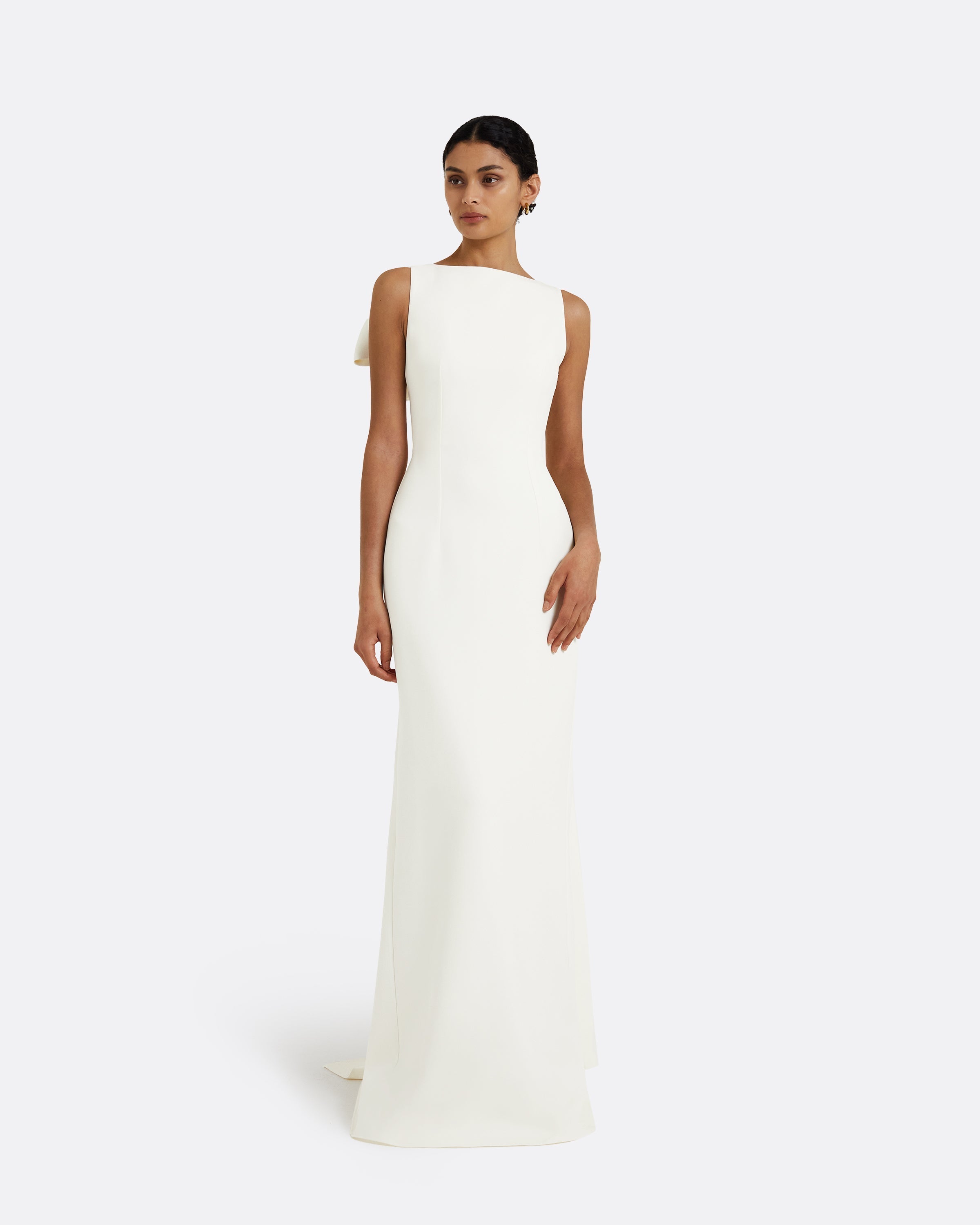 Celestia Ivory Long Dress – Maison Safiyaa USA