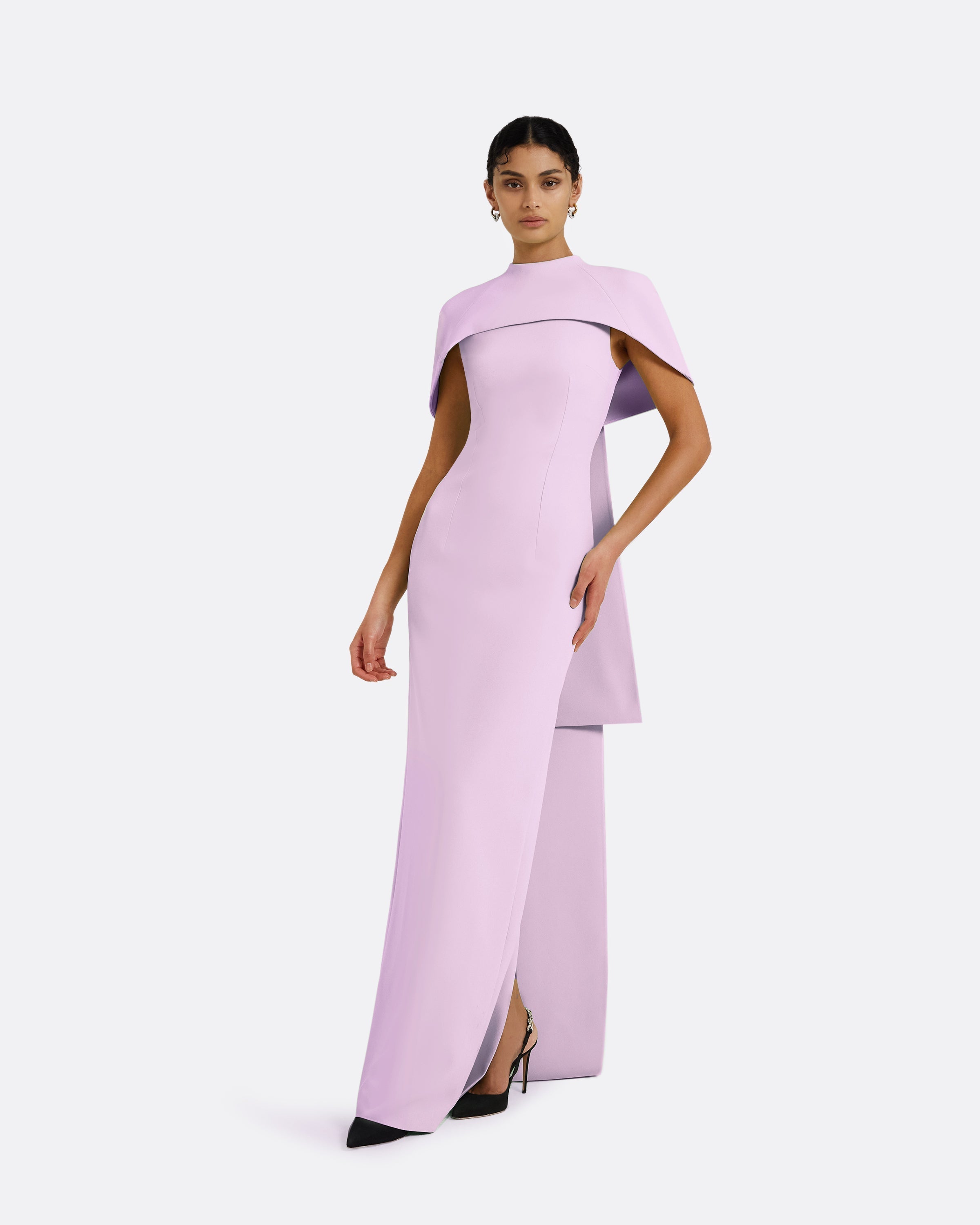 safiyaa purple dress SAFIYAA - Lennox floral-appliqu maxi dress