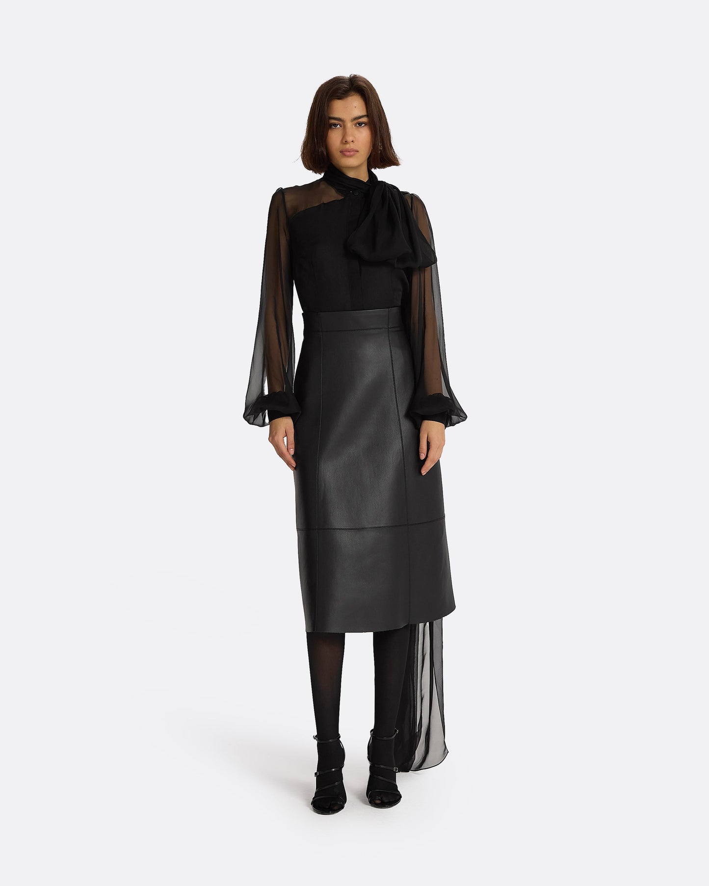 Mathilde Black Vegan Leather Skirt
