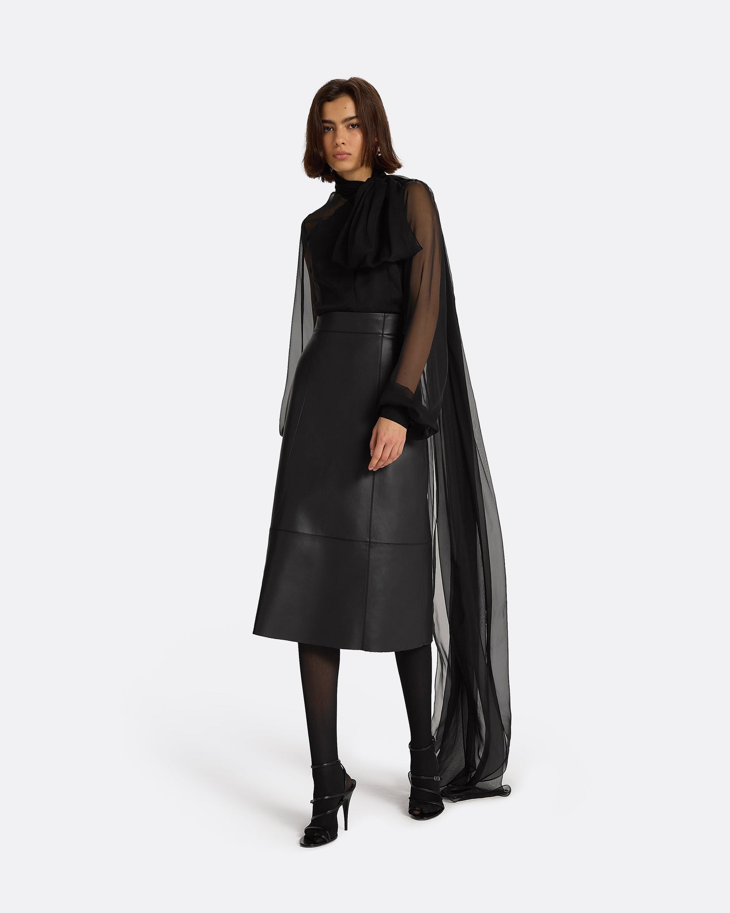 Mathilde Black Vegan Leather Skirt