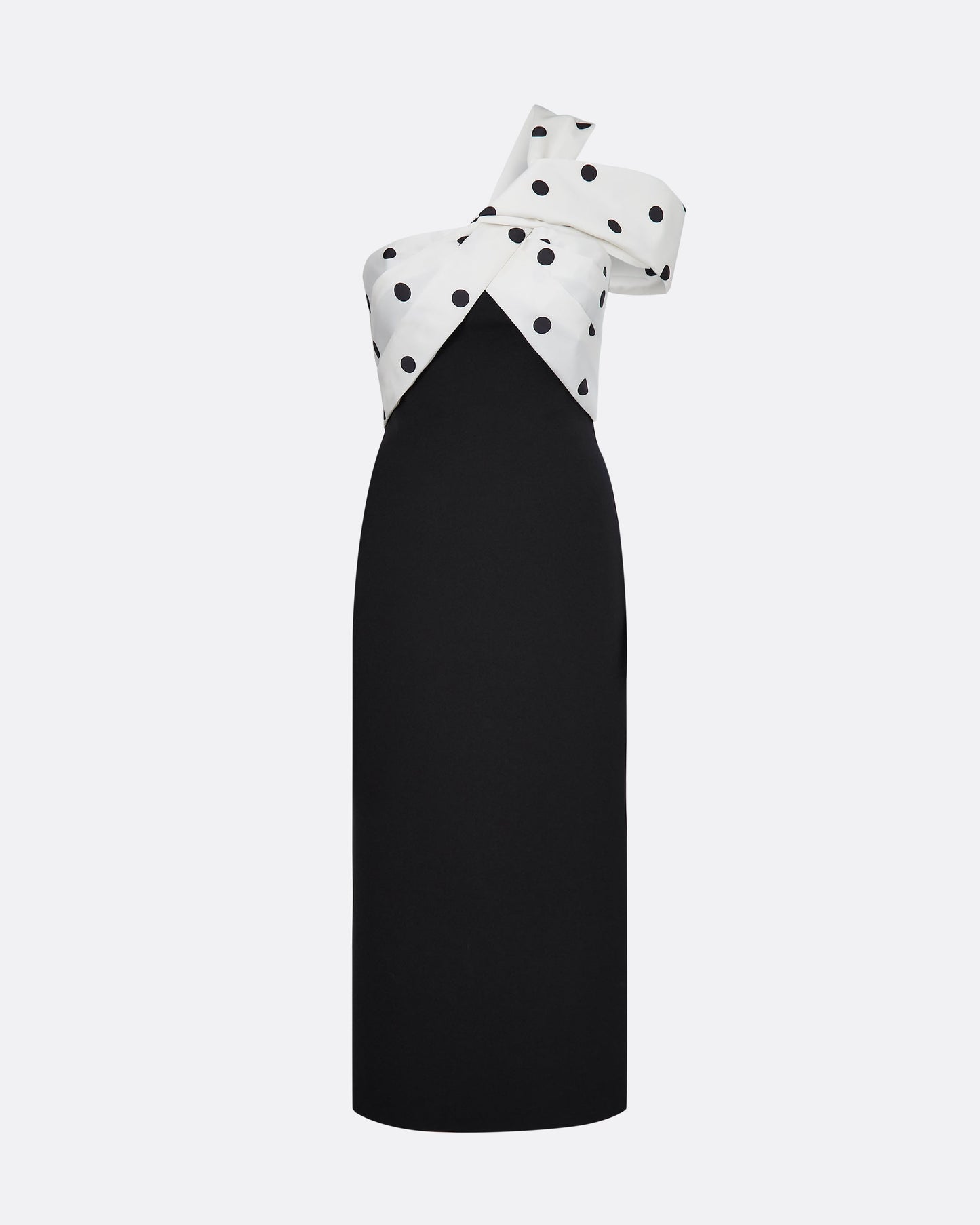 Bushra Black & Egret/ Black Midi Dress