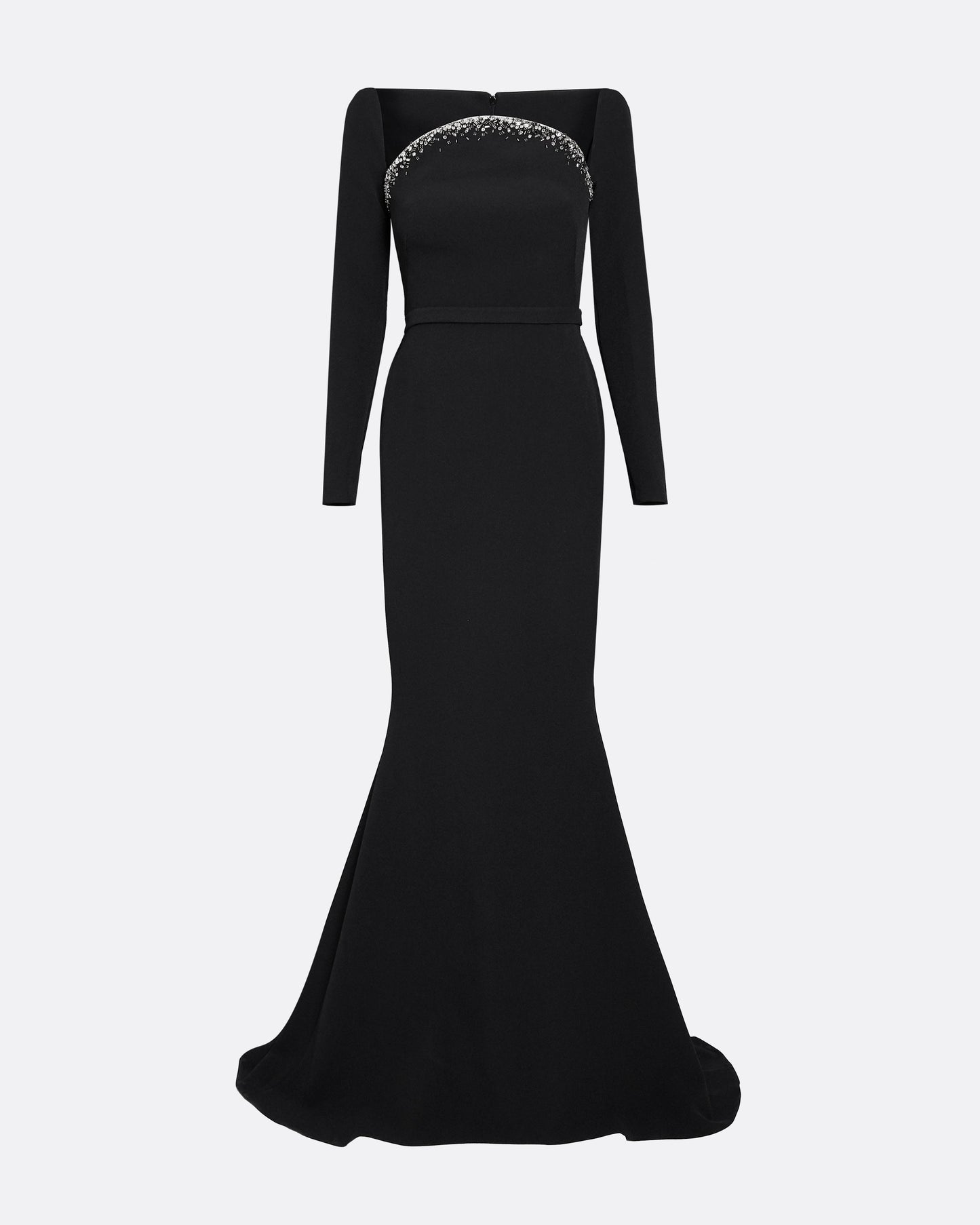 Heidi Black Embroidered Long Dress