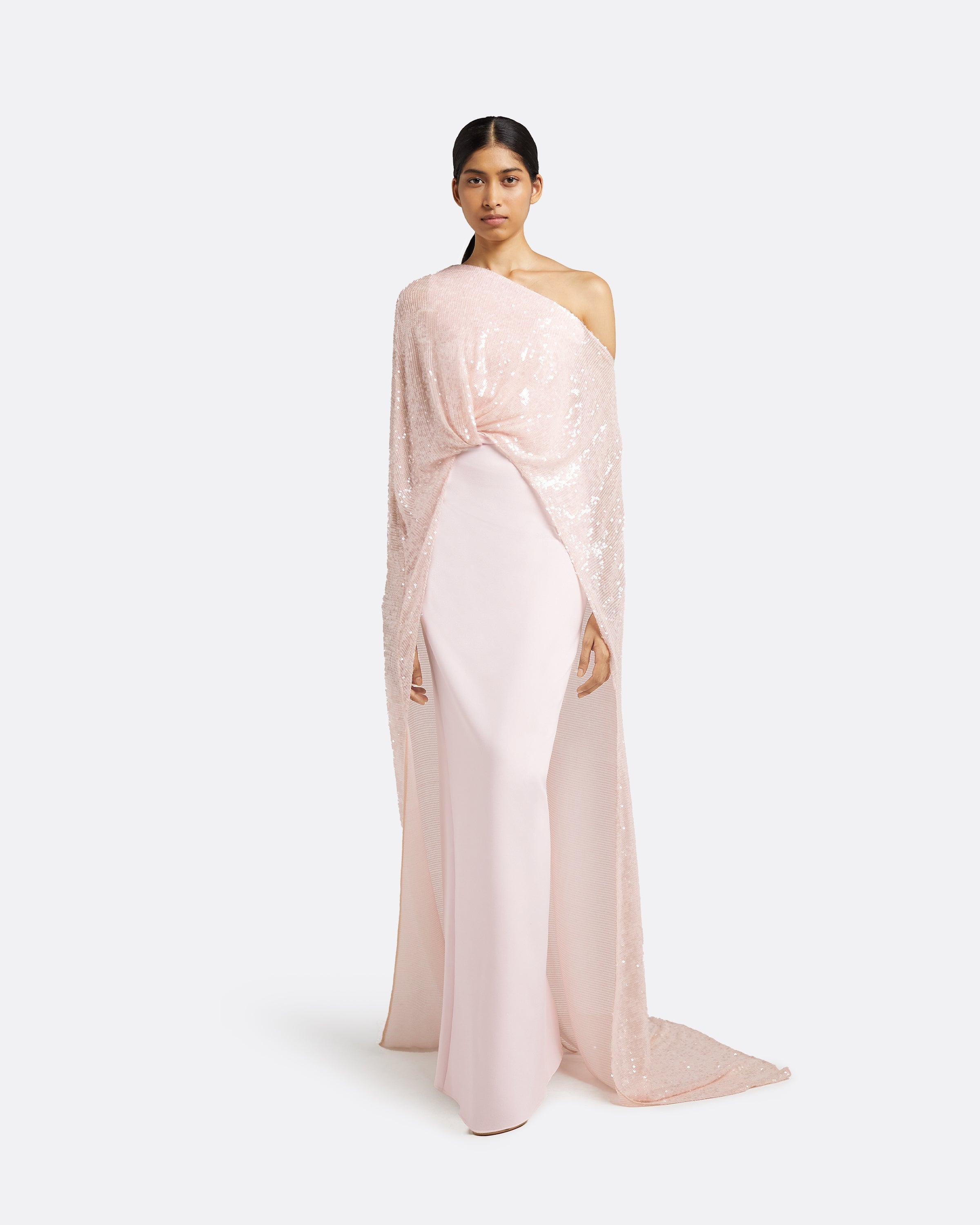 Cadenza Barely Pink Long Dress Maison Safiyaa USA Cadenza Barely Pink Long Dress Maison Safiyaa USA