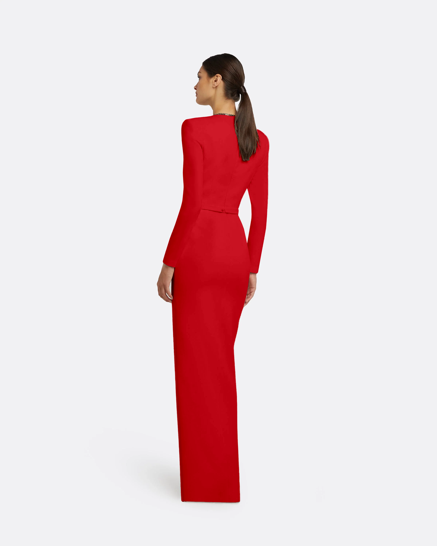 Ottavia Long Dress in Cherry Red