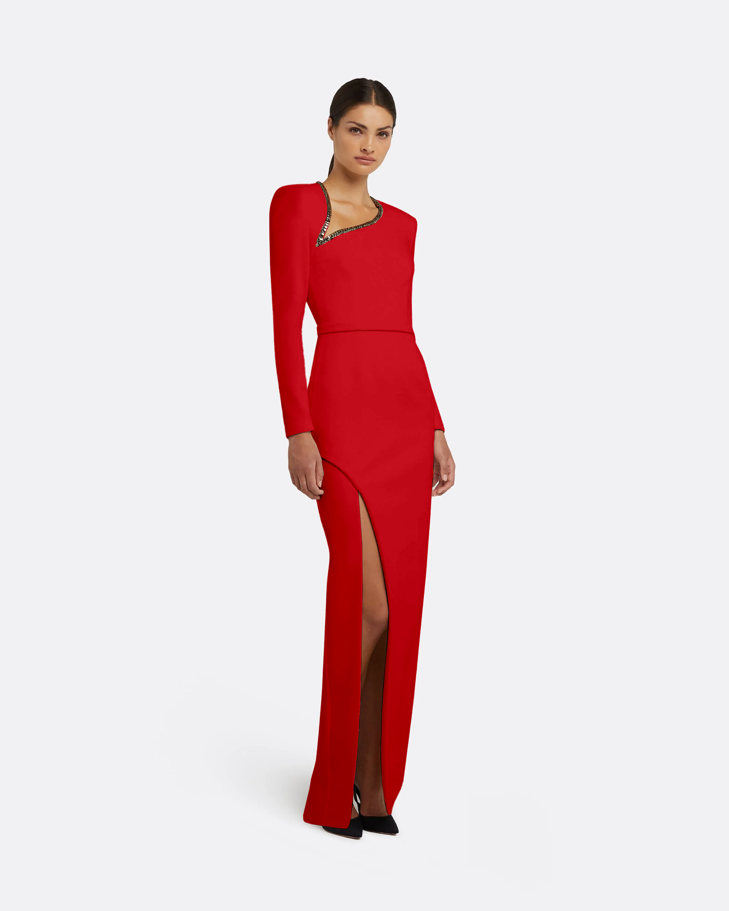 Ottavia Long Dress in Cherry Red