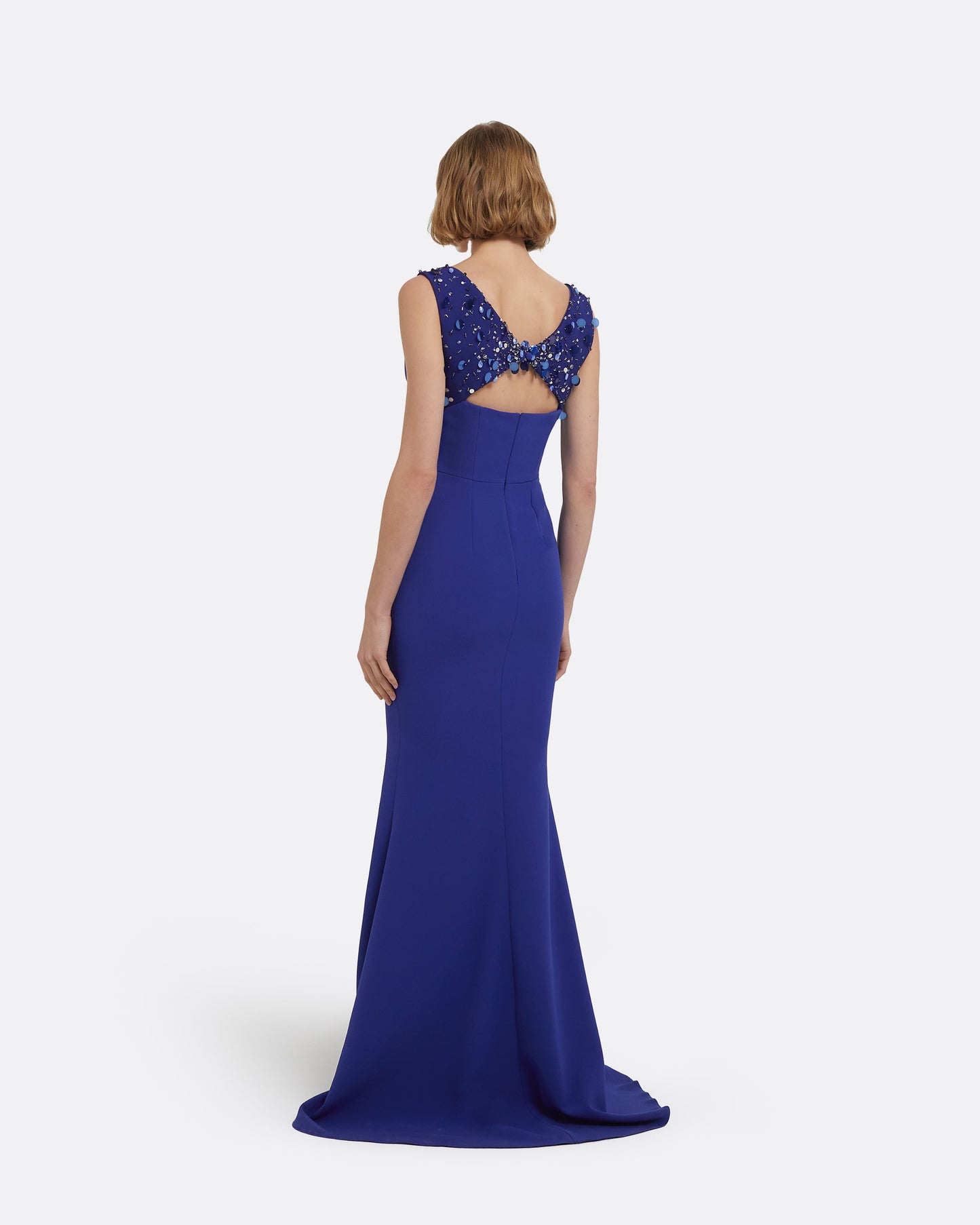 Melina Long Dress in Skiathos with Multi-Blues