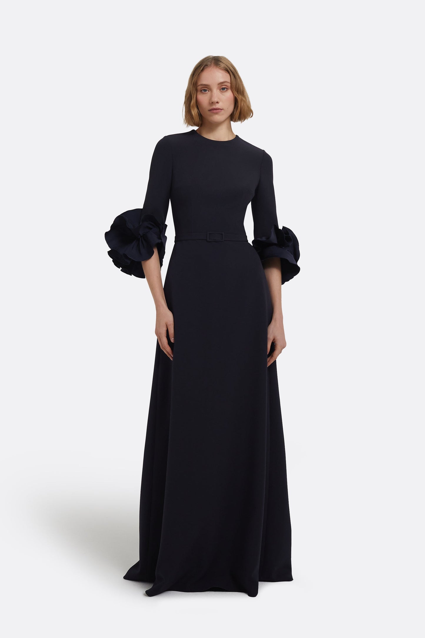 Belen Long Dress in Midnight Navy