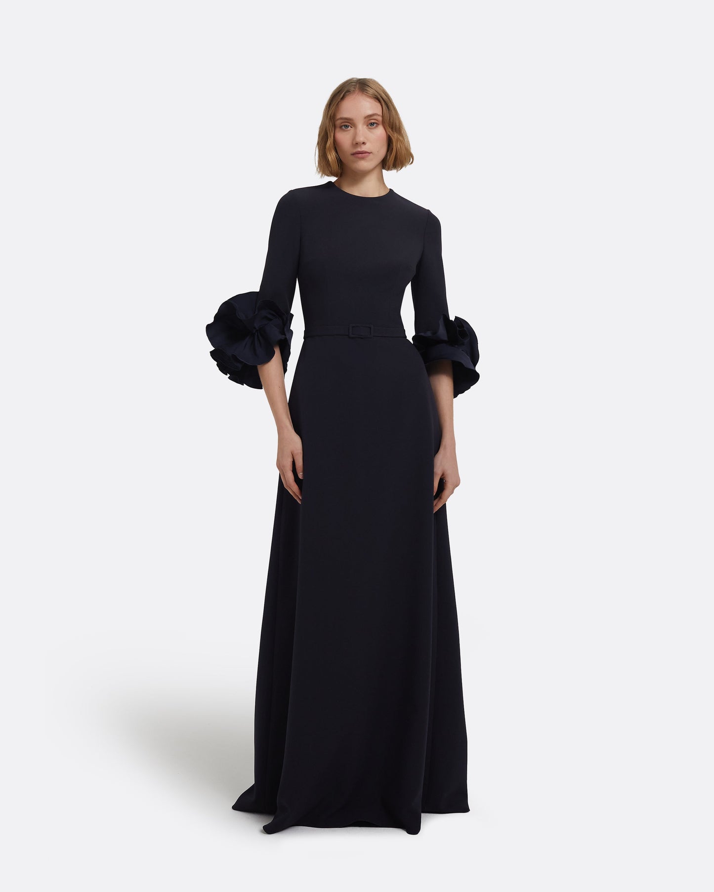 Belen Long Dress in Midnight Navy