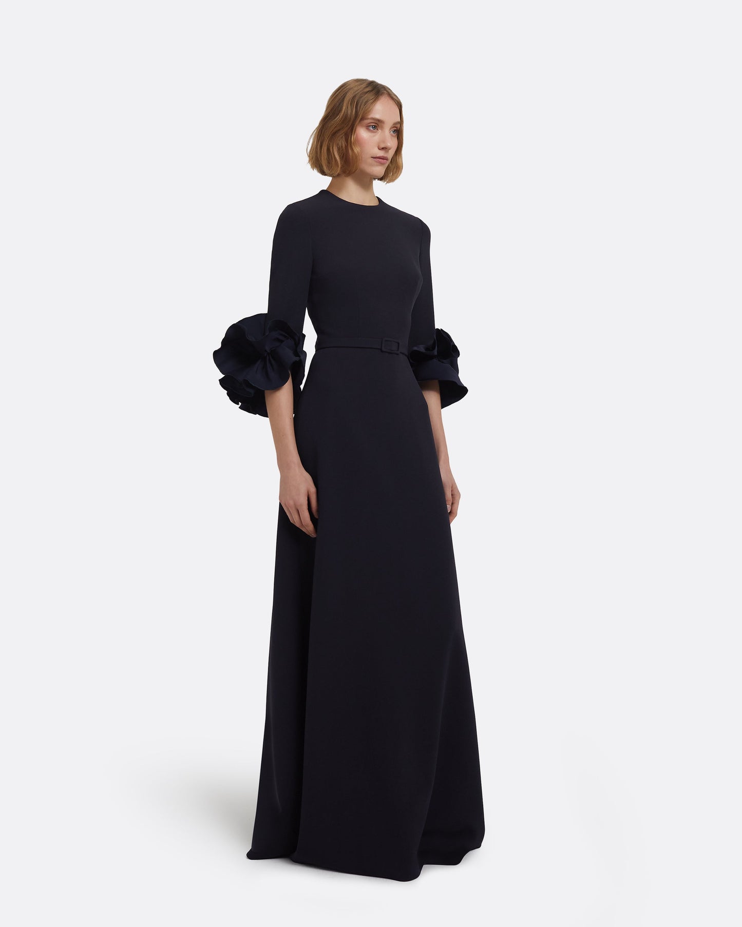 Belen Long Dress in Midnight Navy