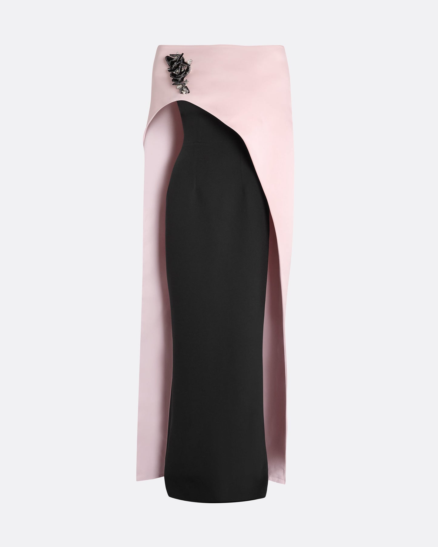 Azrael Long Dress & Maddox Harness in Lotus Bloom With Black Pearl