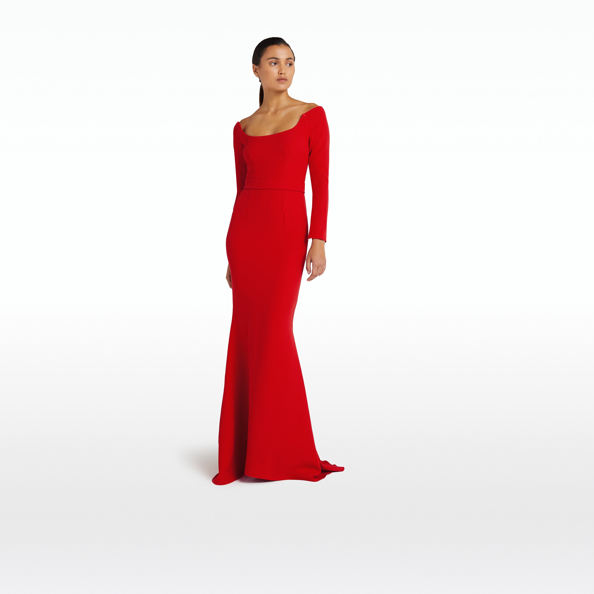Diana Cherry Red Long Dress – Maison Safiyaa USA