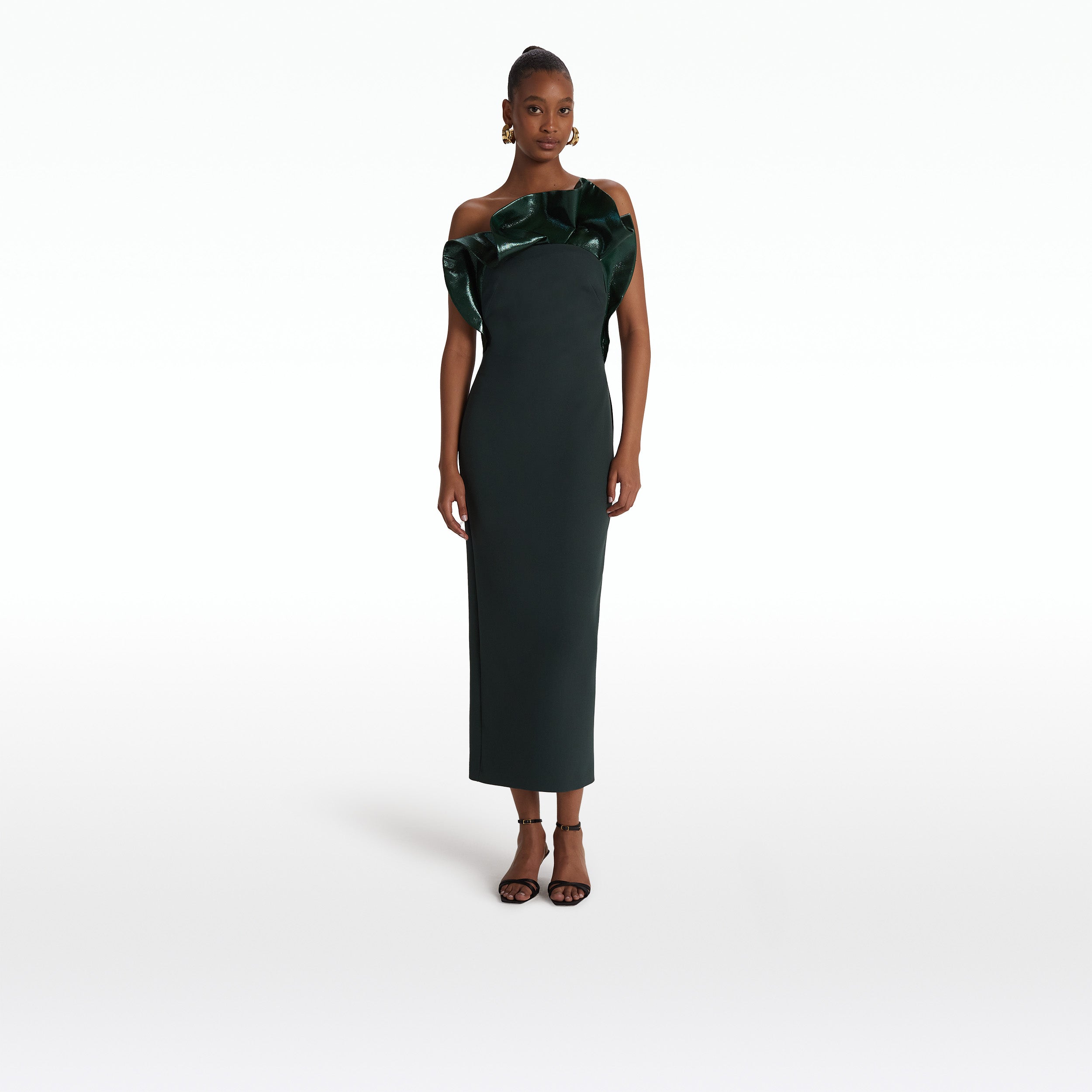 Rede Darkest Spruce Midi Dress – Maison Safiyaa USA