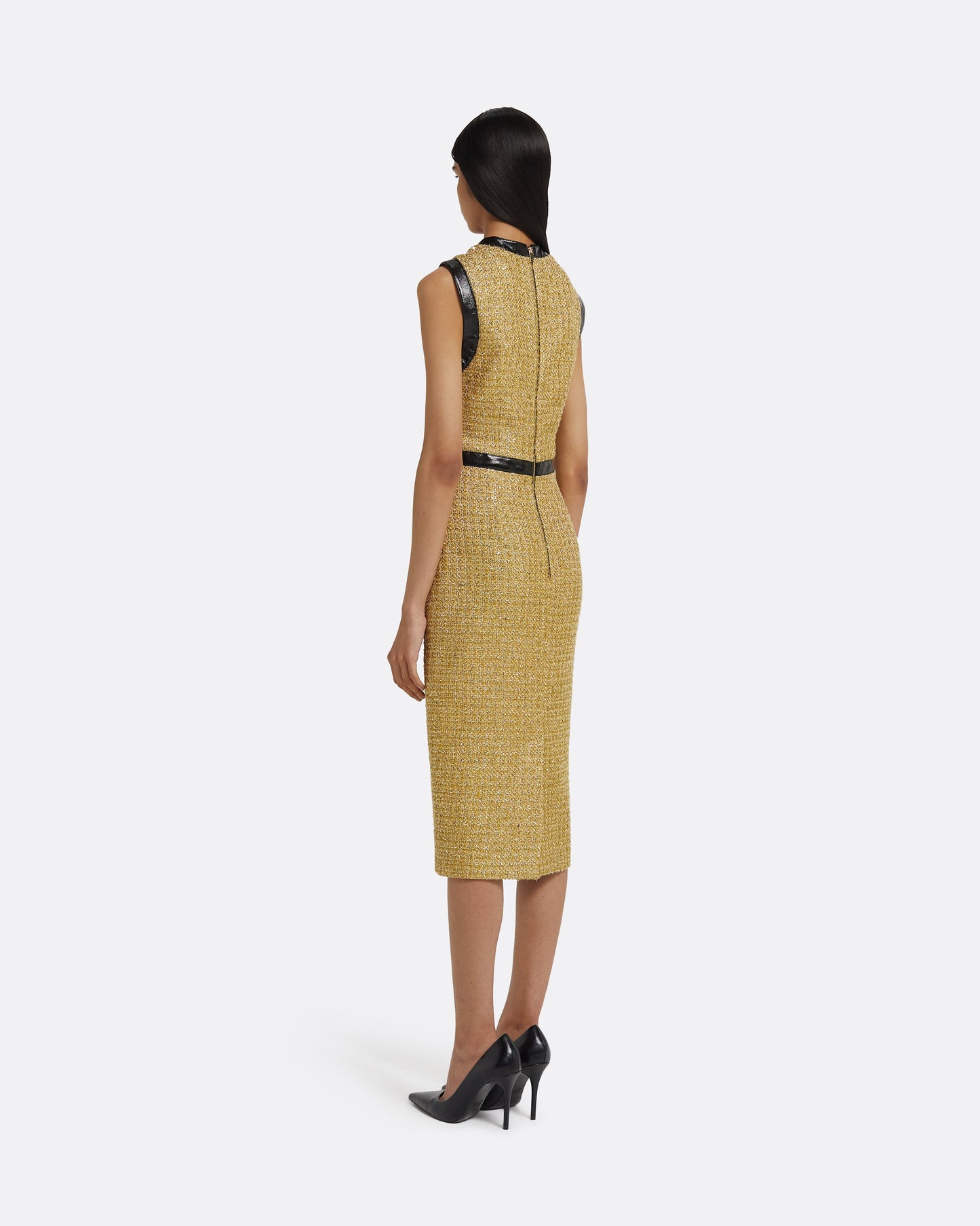 Peyton Midi Dress in Yellow Gold