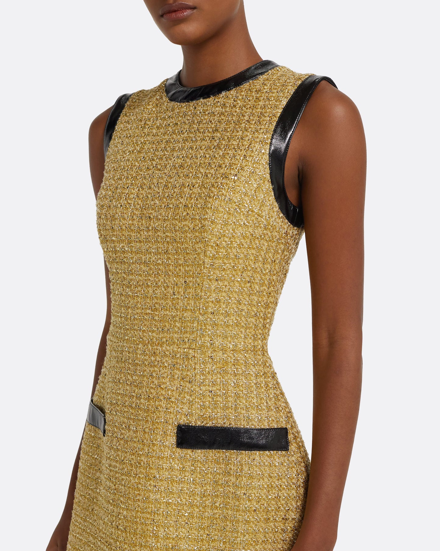 Hailey Short Dress in Black on Yellow Gold