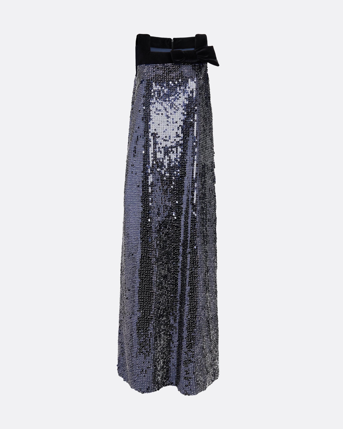 Quincy Long Dress in Navy & Silver