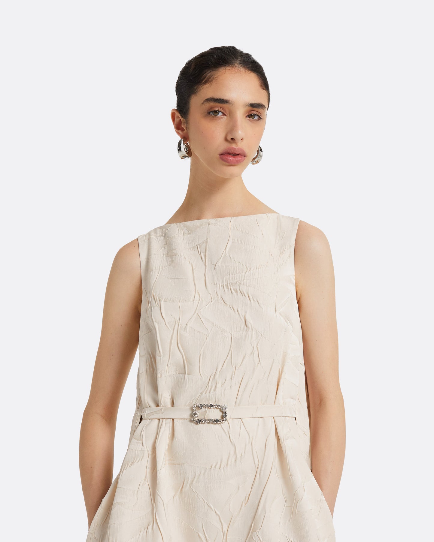 Becce Embroidered Ivory Short Dress