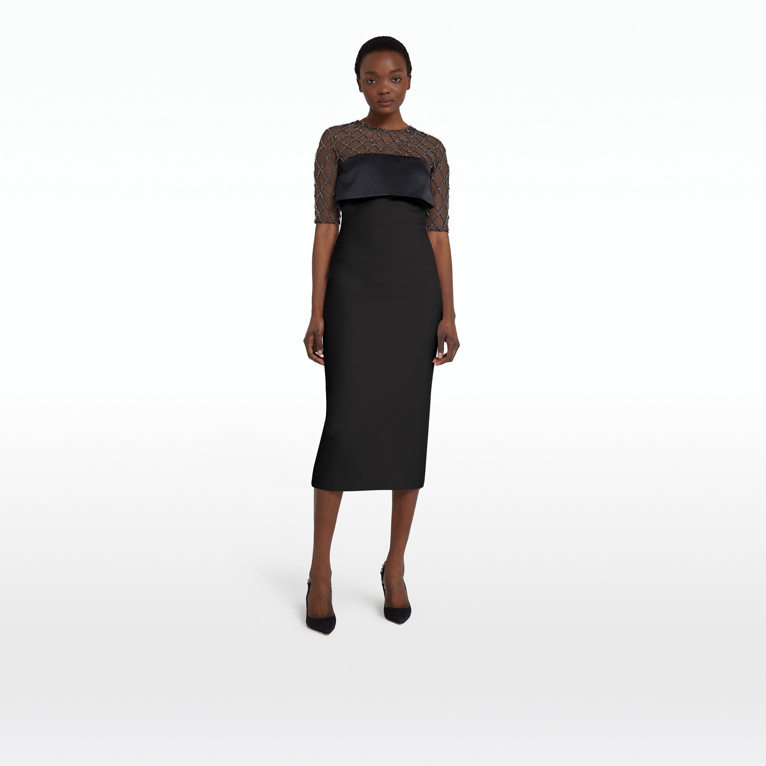Anghelina Black Midi Dress