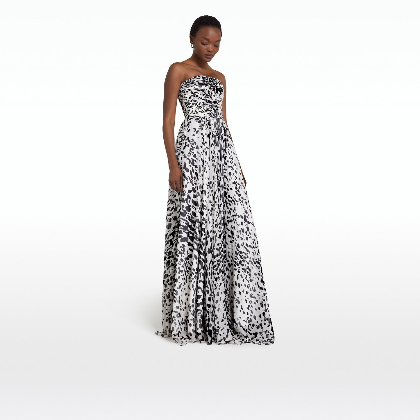 Adora Ivory & Black Long Dress