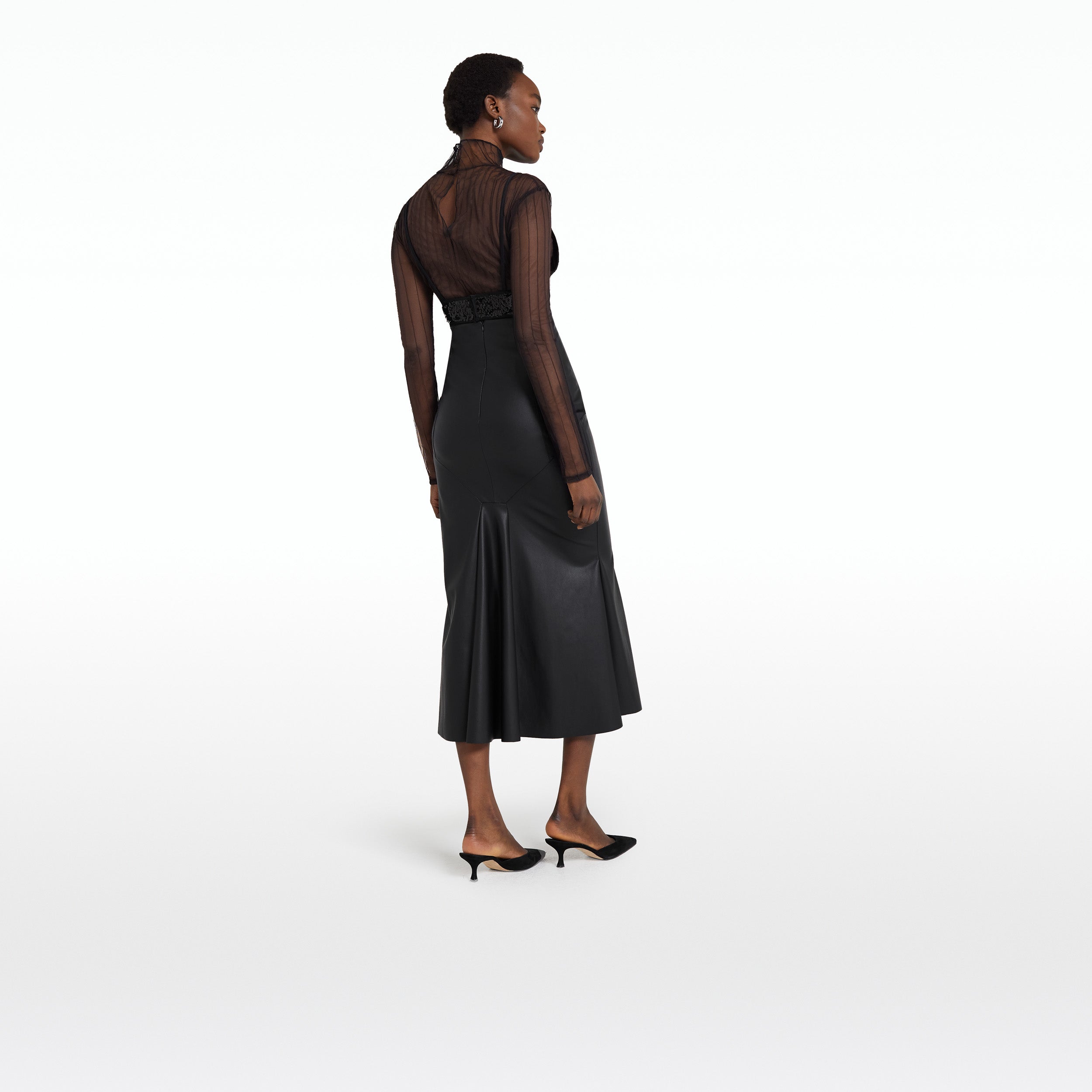 Saoirse Black Vegan Leather Skirt