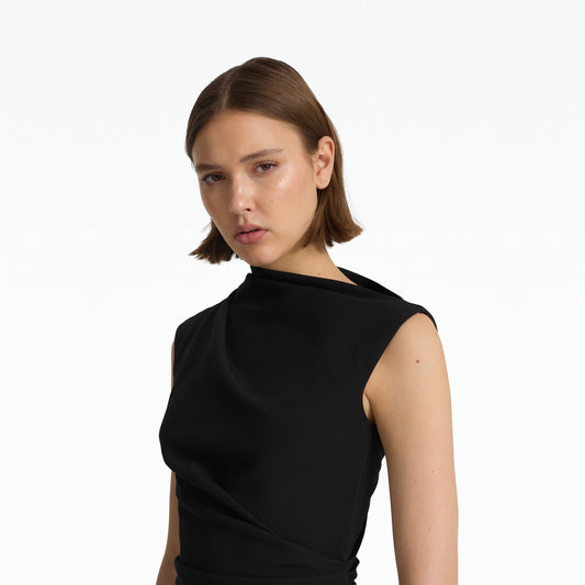 Salena Black Midi Dress