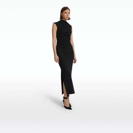 Salena Black Midi Dress