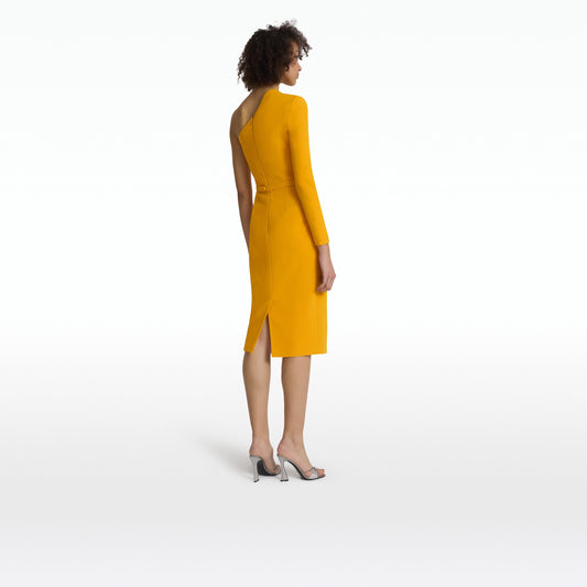 Qwenda Ochre Midi Dress