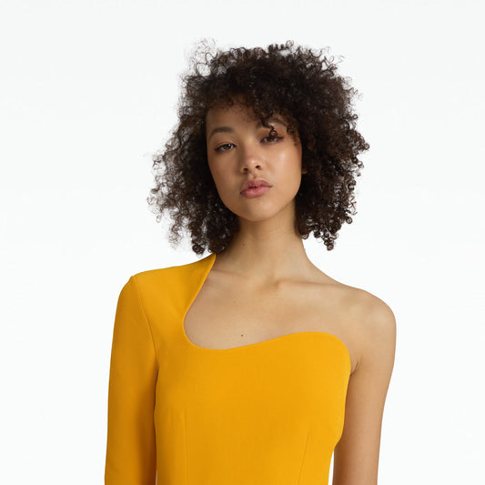 Qwenda Ochre Midi Dress