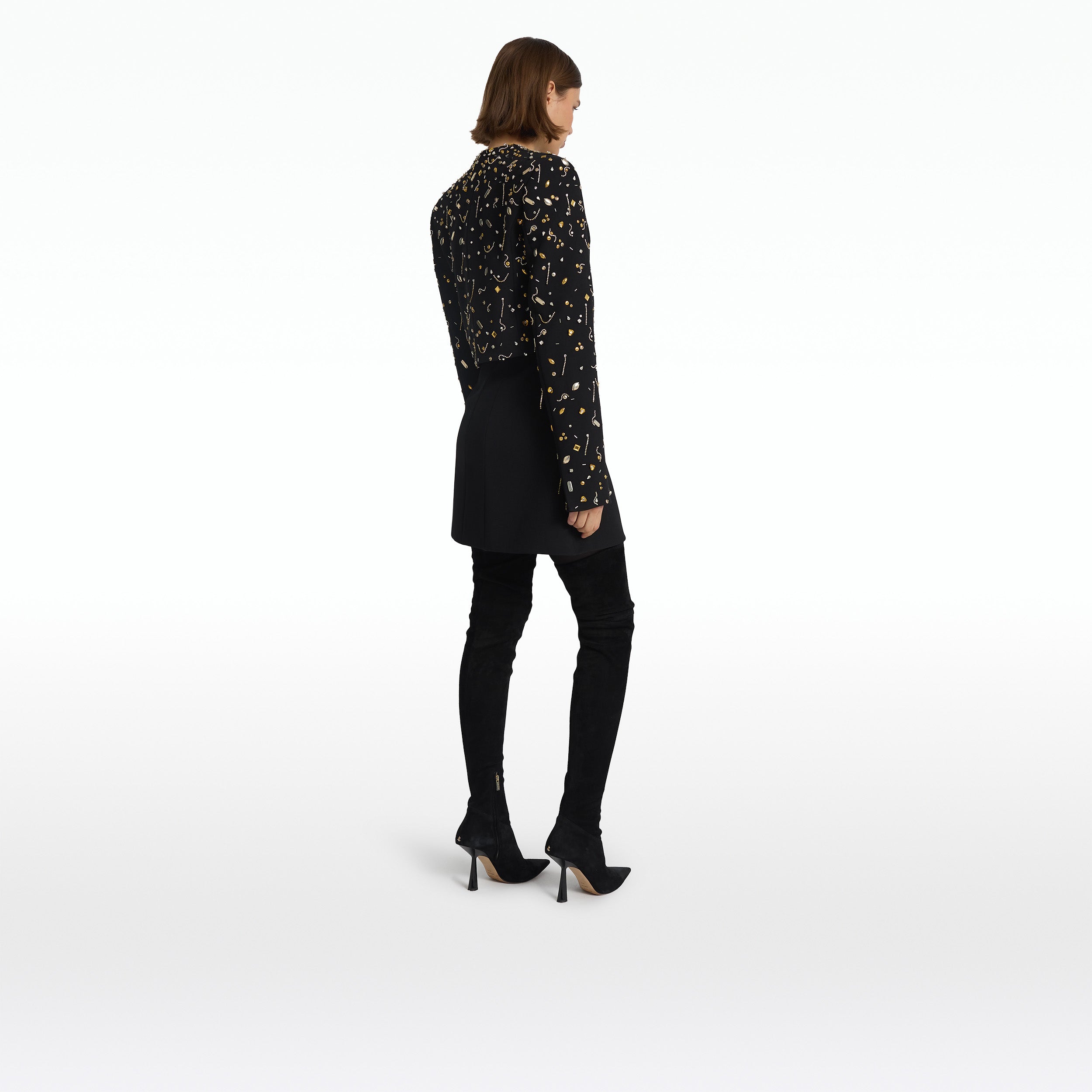 Crainelle Black & Celestial Scatter Embroidery Jacket