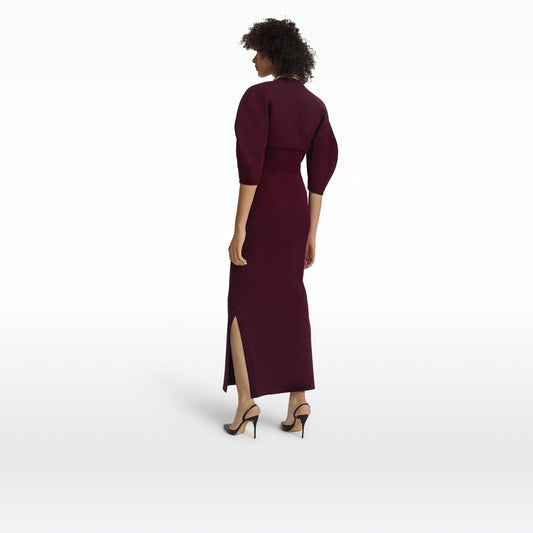 Nyla Currant Knit Midi Dress