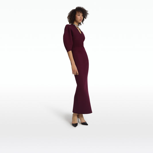 Nyla Currant Knit Midi Dress