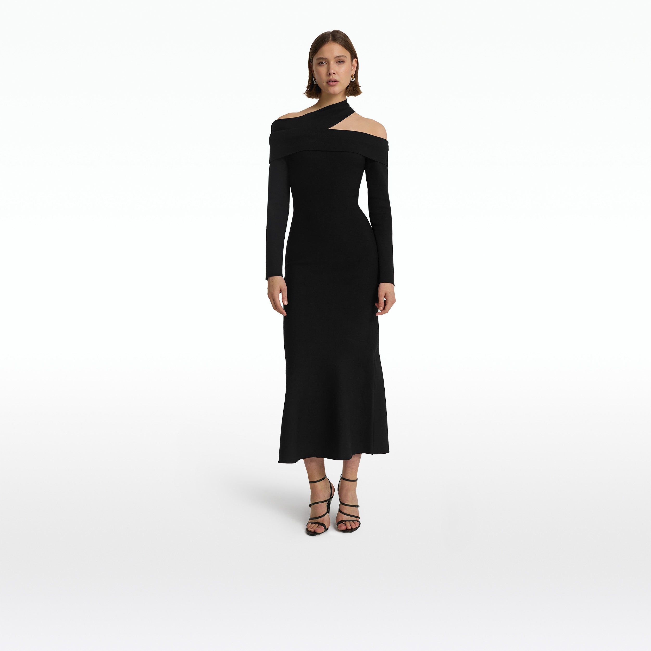 Tuiren Black Knit Midi Dress