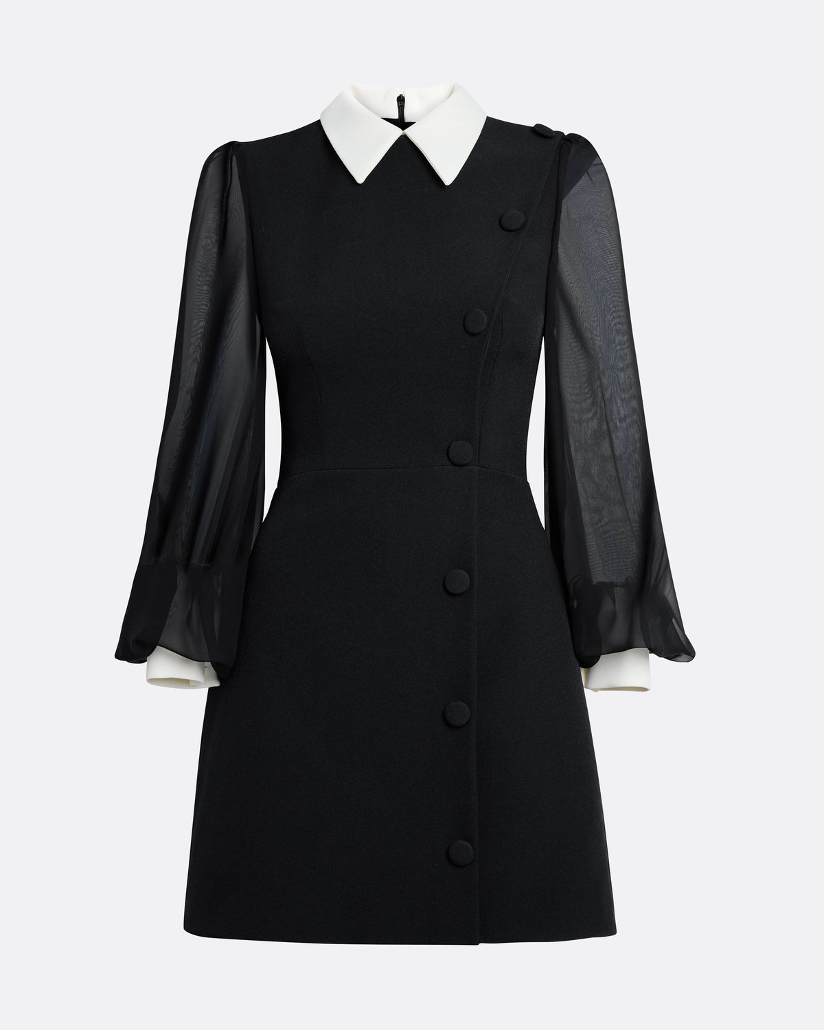 Karena Short Dress in Ivory on Black
