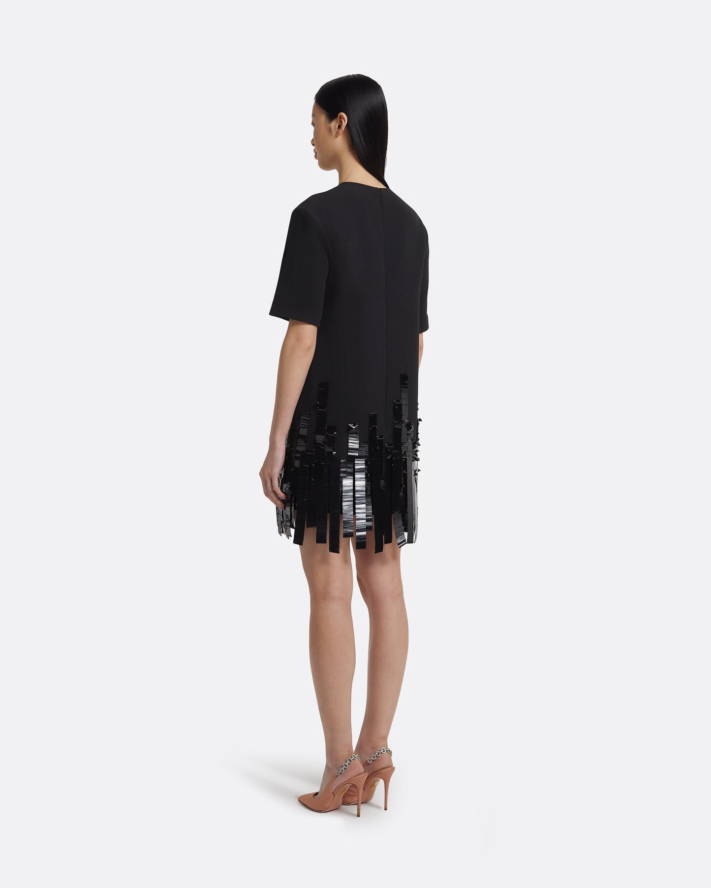 Ripley Short Dress in Black with Black