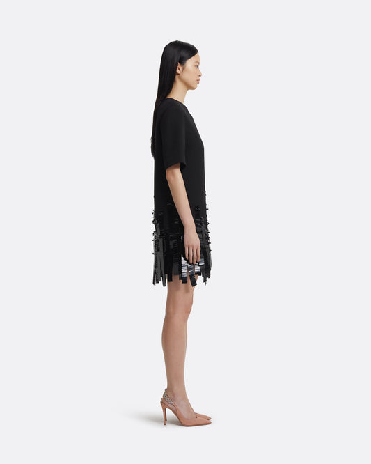 Ripley Short Dress in Black with Black