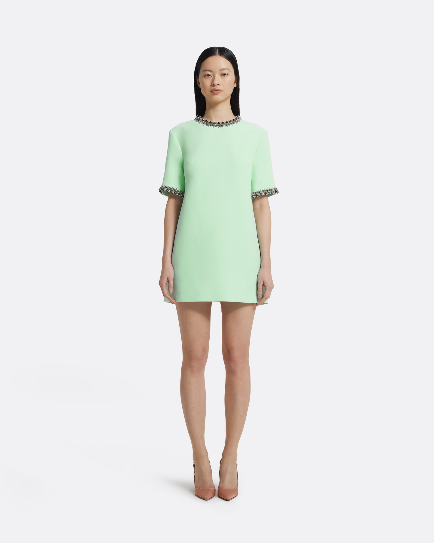 Ripley Short Dress in Brook Green with Gunmetal