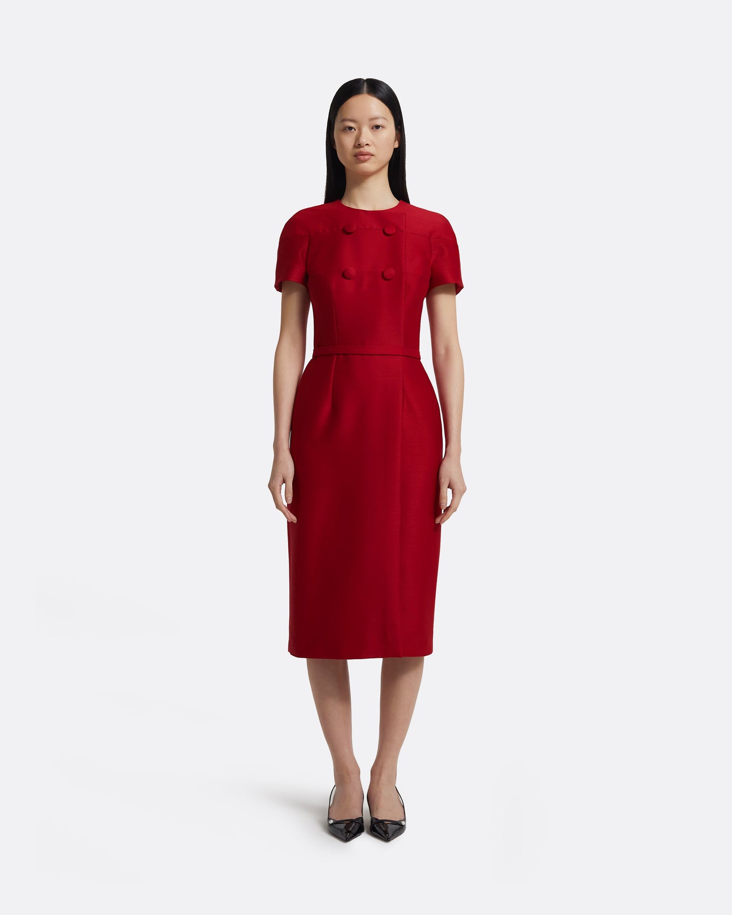 Kamari Midi Dress in Radiant Red