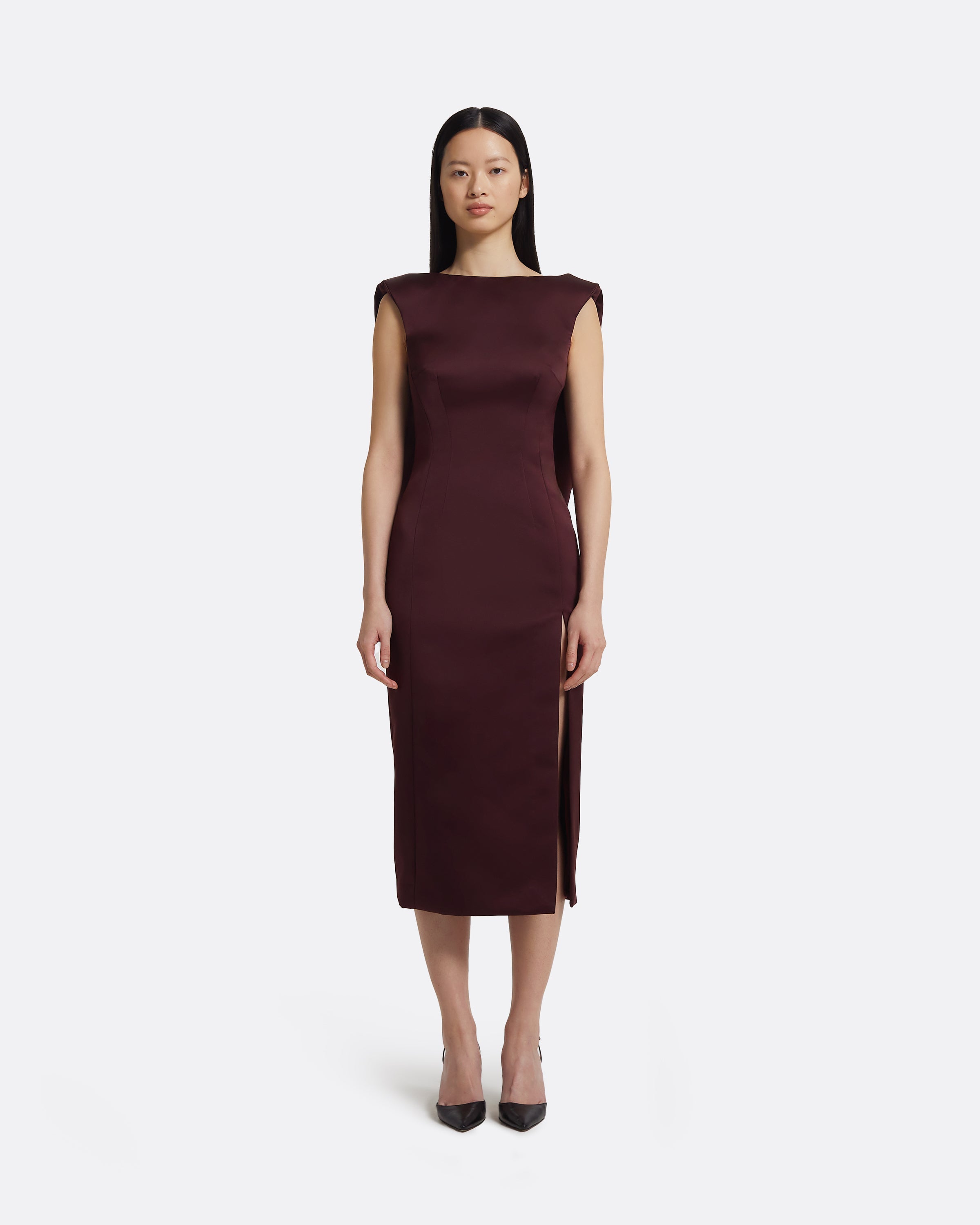 Rika Midi Dress in Wine