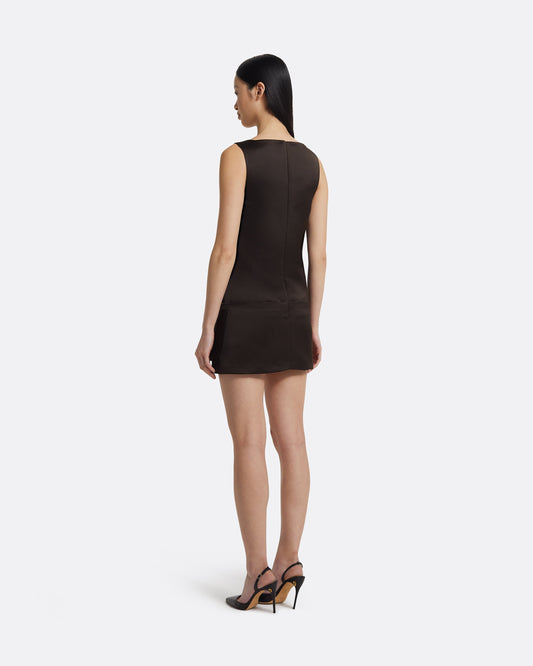 Kimora Short Dress in Peat Brown